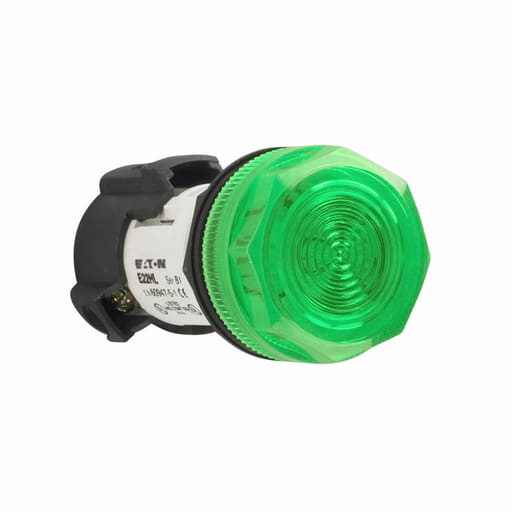 Cutler-Hammer / Eaton - Eaton Electrical E22HL3X8 22.5 mm 110 VAC/120 VDC Plastic Green Round Cluster LED Non-Removable Indicating Light