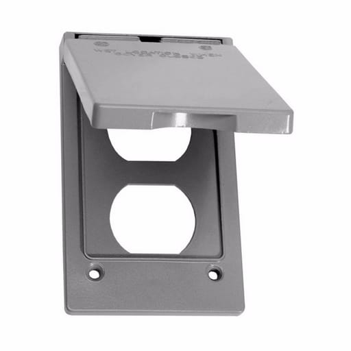 Crouse-Hinds - Crouse-Hinds TP7199 Gray Die-Cast Aluminum 1-Gang Weatherproof Outlet Duplex Cover with Gasket