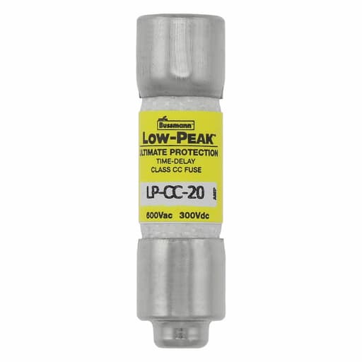 Bussmann Mfg. - Bussmann LP-CC-20 20amp Low-Peak™ Time-Delay, Current-Limiting, Class-CC Fuse, Rejection-Type, 600Vac/300Vdc