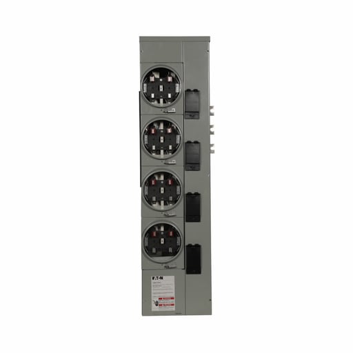 Cutler-Hammer / Eaton - Eaton Electrical 1MM412RRL 120/240 Volt 125 Amp 1-Phase 3-Wire 4-Socket Aluminum Ringless Meter Stack Module