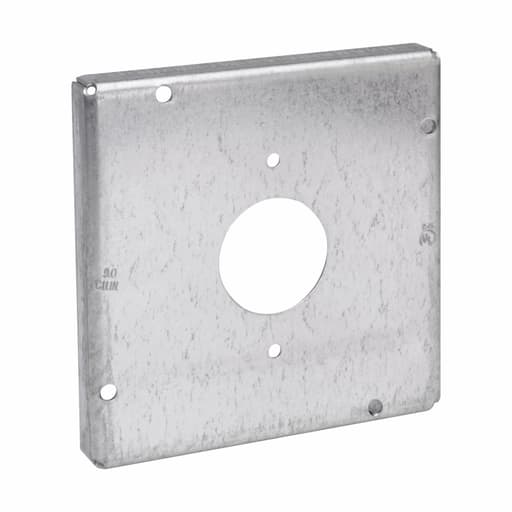 Crouse-Hinds - Crouse-Hinds TP724 4-11/16" Square Surface Cover, 1-Single Receptacle 1-13/32" Dia., 1/2" Raised, 9.0cu.in, Steel