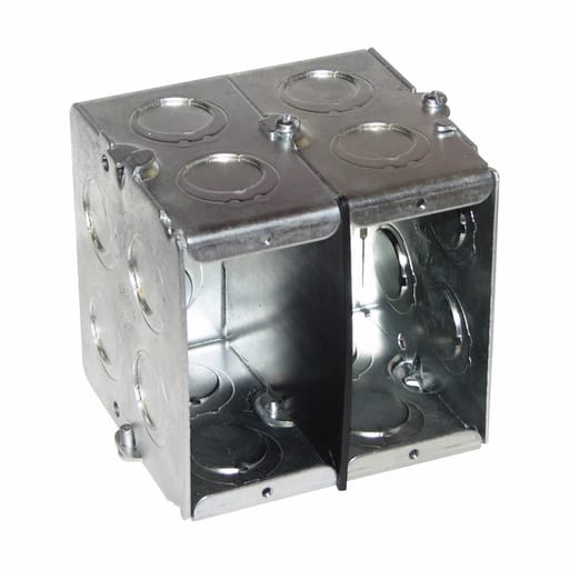 Crouse-Hinds - Crouse-Hinds TP675 3-1/2" Deep x 3-3/4" High Steel Gangable Masonry Box, 1/2" & 3/4" KOs