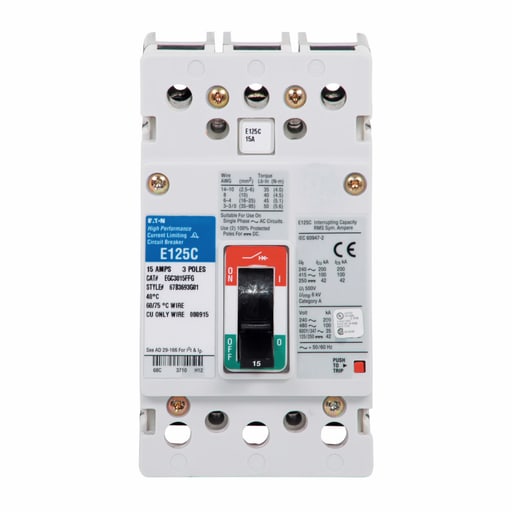Cutler-Hammer / Eaton - Eaton Electrical EGE3060FFG 415/480 VAC 60 Amp 3-Pole Thermal Magnetic Molded Case Circuit Breaker