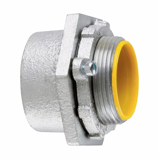 Crouse-Hinds - Crouse-Hinds MHUB1 1/2" Rigid/IMC Conduit Hub w/ Locking Screw on Nut, Insulated Throat, , Malleable Iron