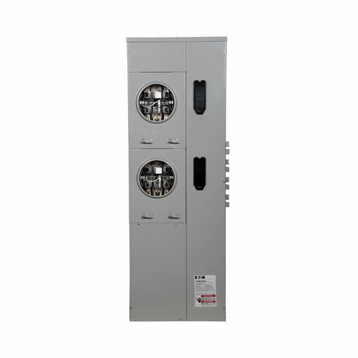 Cutler-Hammer / Eaton - Eaton Electrical 37MM220R12 208 Star/120 VAC 225 Amp 3-Phase 4-Wire 2-Socket Aluminum Ringless Meter Stack Module