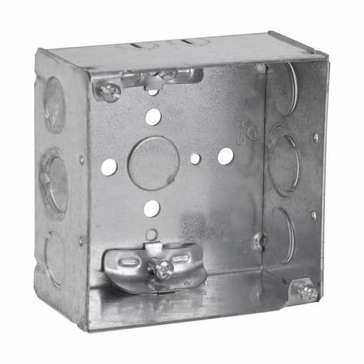 Crouse-Hinds - Crouse-Hinds Series TP450 2-1/8 Inch Depth 1/2 Inch Knockouts 25/Box 4 Inch Square Outlet Box