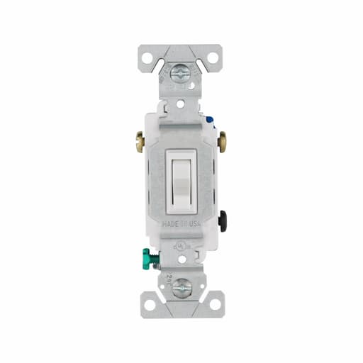 Cooper Wiring Device Arrow/Eagle - CWD 1303-7W SWITCH TOGGLE 3-WAY 15A 120V GRD WH