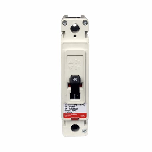 Cutler-Hammer / Eaton - Cutler-Hammer HFD1030 Series C complete molded case circuit breaker, F-frame, HFD, Complete breaker, Fixed thermal, Fixed magnetic trip type, Single-pole, 30 A, 347 Vac, 125 Vdc, Load side, 50/60 Hz
