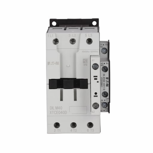 Cutler-Hammer / Eaton - Cutler-Hammer XTCE065DS1TD XT IEC contactor, 65 A, Side-mounted, 24-27 Vdc, 1NO-1NC, 65A, Frame D, 55 mm, 5, 10, 15/ 20, 25, 50, 60 hp (1/3PH @115, 200, 230/200, 230, 460, 575 V), Three-pole, , Screw te