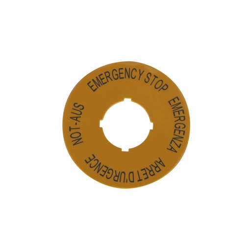 Cutler-Hammer / Eaton - Eaton Electrical M22-XBK1 Yellow Emergency-Stop Round Standard Legend Plate