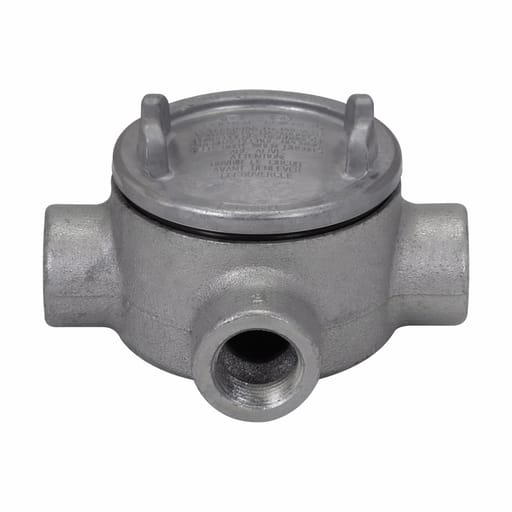 Crouse-Hinds - Crouse-Hinds GUAT47 1-1/4" Hub 3-5/8" Cover Opening Cast Iron Conduit Outlet Box with Cover