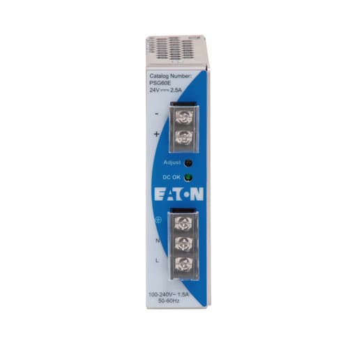 Cutler-Hammer / Eaton - Eaton Electrical PSG240E 85 to 264 VAC 2.9 Amp Input 24 VDC 10 Amp Output 240 W 1-Phase Adjustment Output Power Supply