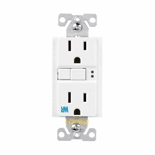 Cooper Wiring Device Arrow/Eagle - Eaton TWRSGF15W GFCI Receptacle, Tamper & Weather Resistant, Self Test, 15A 125V - White