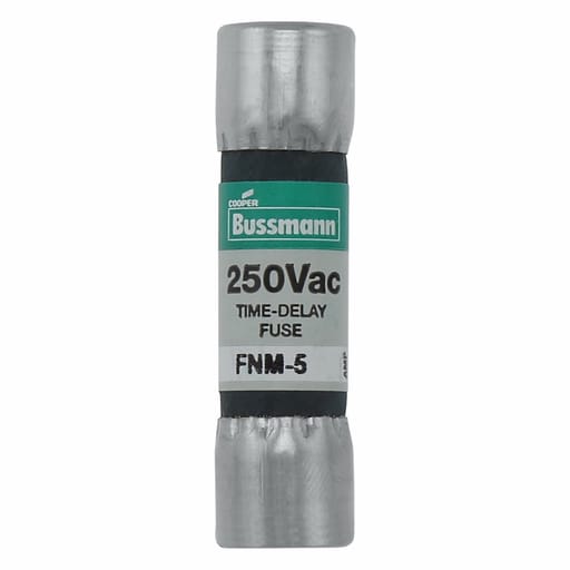 Bussmann Mfg. - Bussmann FNM-5 5amp Time-Delay Supplemental / Midget Fuse, Melamine Tube, 13/32" x 1-1/2", 250Vac