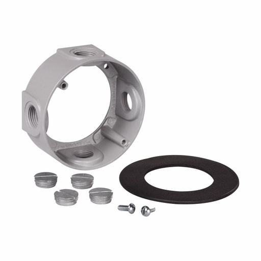 Crouse-Hinds - Crouse-Hinds Series TP7152 4 x 2 Inch Gray Die-Cast Aluminum Round Weatherproof Outlet Box Extension