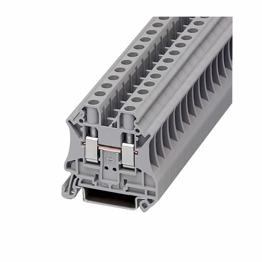Cutler-Hammer / Eaton - Eaton Electrical XBUT6 600 Volt 50 Amp 24 to 8 AWG Screw Terminal Gray Polyamide Standard Feed-Through Terminal Block