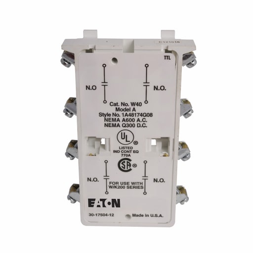 Cutler-Hammer / Eaton - ETN W40 AUX CONT KIT 4NO AND 0NC