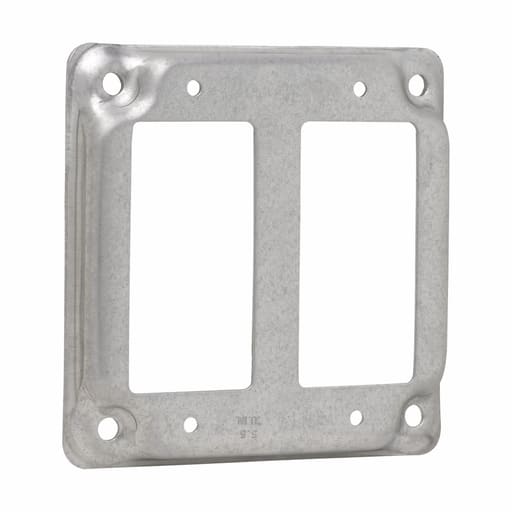 Crouse-Hinds - Crouse-Hinds TP511 4" Square Surface Cover, (2) GFCI Receptacles, 1/2" Raised, 5.5cu.in, Steel