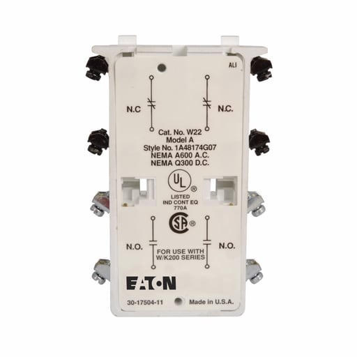 Cutler-Hammer / Eaton - ETN W22 W 22 AUX CONT KIT 2NO AND 2