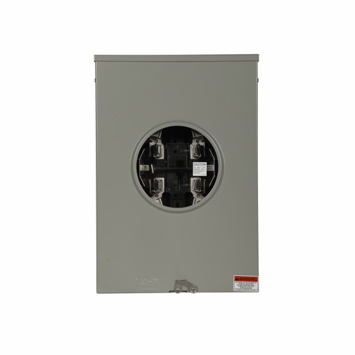 Cutler-Hammer / Eaton - Cutler-Hammer UTE4213BCH meter socket, Comm, 200A, Over/under, 3-5/16 inch hub open, #6-350 kcmil, 4-jaw, 1-ph, #6-350 kcmil, Lever bypass, Gnd conn (#14-#2 Cu), Triplex, 3-wire, Ringless, 600 Vac