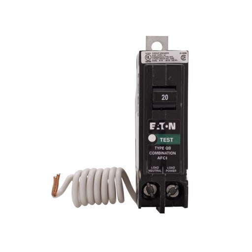 Cutler-Hammer / Eaton - Cutler-Hammer QB1020CAF QB AFCI circuit breaker, Bolt-on breaker AFCI, 1 pole, 20A, 10kAIC