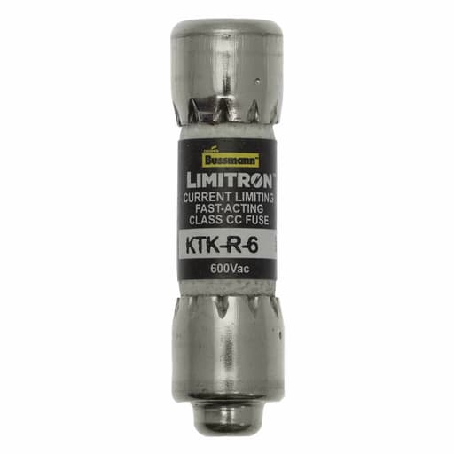 Bussmann Mfg. - Bussmann KTK-R-6 6amp Limitron™ Fast-Acting, Branch Circuit, Class-CC Fuse, Rejection-Type, 600Vac