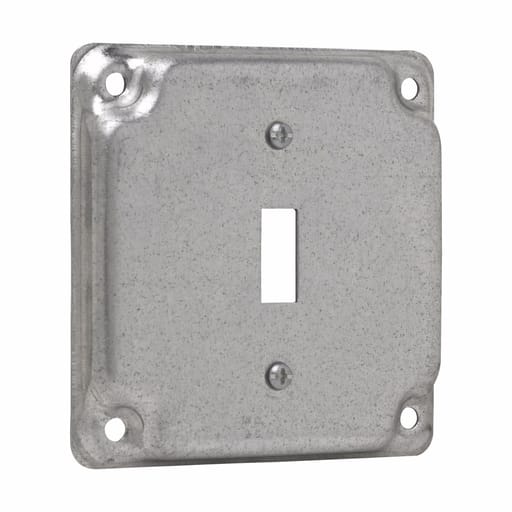 Crouse-Hinds - Crouse-Hinds TP512 4" Square Surface Cover, (1) Toggle Switch, 1/2" Raised, 5.5cu.in, Steel