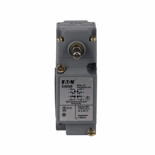 Cutler-Hammer / Eaton - Eaton Electrical E50BR1 240 VAC 10 Amp 2-Pole 2NO 2NC Die-Cast Zinc Spring Return Heavy Duty Plug-In Switch