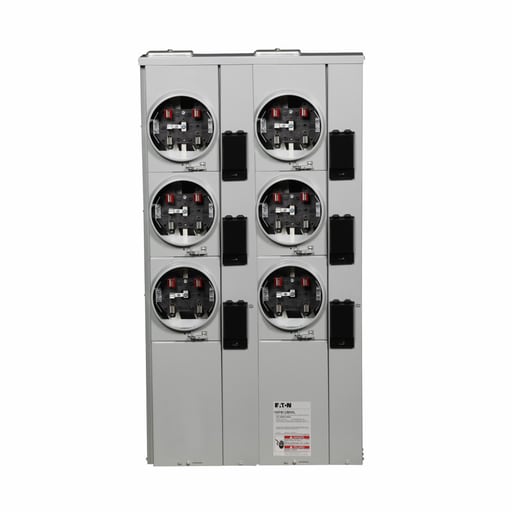 Cutler-Hammer / Eaton - Eaton Electrical 1MP6126RRL 120/240 VAC 600 Amp 1-Phase 3-Wire 6-Socket Aluminum Ringless Meter Pack