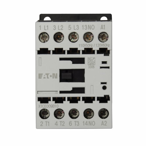 Cutler-Hammer / Eaton - Eaton Electrical XTCE009B10A 120 Volt 9 Amp 3-Pole 1NC Power Control IEC Contactor