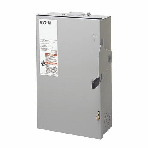 Cutler-Hammer / Eaton - Eaton Electrical DG322NRB 120/240 VAC 60 Amp 7.5 to 15 Hp 3-Pole 4-Wire Fusible Single Throw Safety Switch