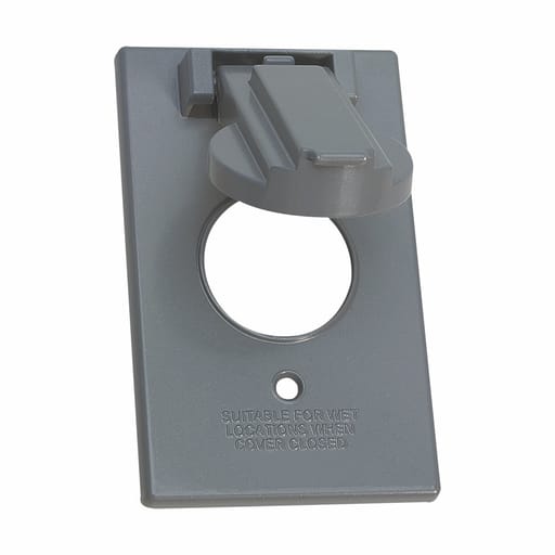 Crouse-Hinds - Crouse-Hinds TP7202 Gray Die-Cast Aluminum 1-Gang Self-Closing Weatherproof Outlet Box Cover with Gasket
