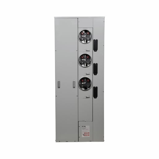 Cutler-Hammer / Eaton - Eaton Electrical 1MP3206RRL 120/240 VAC 600 Amp 1-Phase 3-Wire 3-Socket Aluminum Ringless Meter Pack