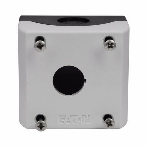Cutler-Hammer / Eaton - Cutler-Hammer M22-I1-PG M22 One-element Surface Mounting Enclosure for M22 Modular Pushbuttons, 22.5 mm, Non-illuminated, IP67, IP69K, NEMA 4X, 13, Base: Black, Enclosure: White