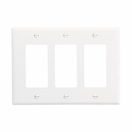 Cooper Wiring Device Arrow/Eagle - CWD PJ263W WALLPLATE 3G DECORATOR POLY MID WH