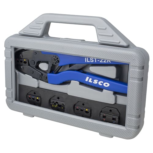 Ilsco - Ilsco ILST-22K Crimping Tool, Crimping Capacity 10-22, Includes Carrying Case, 5 Dies, and Ratchet Tool