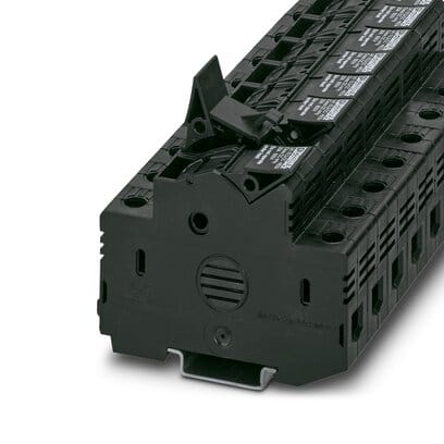 Phoenix Blocks - Phoenix Contact 3048593 690 Volt 32 Amp 16 to 4 AWG Black Polyamide Screw Connection Class CC Fuse Modular Terminal Block