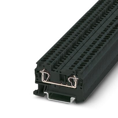 Phoenix Blocks - Phoenix Contact 3037180 800 Volt 32 Amp 28 to 10 AWG Black Polyamide Spring Cage Connection Feed-Through Terminal Block
