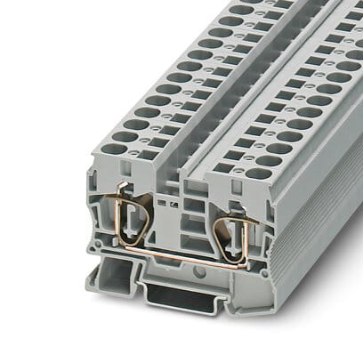 Phoenix Blocks - Phoenix Contact 3036110 1000 Volt 57 Amp 24 to 6 AWG Gray Polyamide Spring Cage Connection Feed-Through Terminal Block