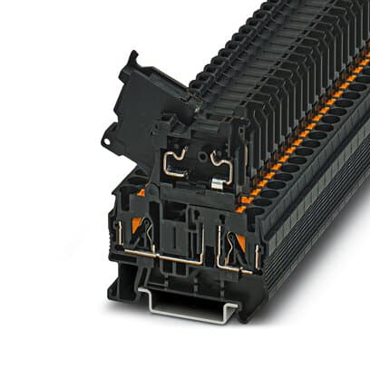 Phoenix Blocks - Phoenix Contact 3211861 500 Volt 6.3 Amp 24 to 10 AWG Black Polyamide Push-In Connection Fuse Modular Terminal Block