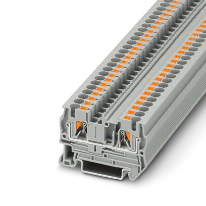 Phoenix Blocks - Phoenix Contact 3211757 800 Volt 32 Amp 24 to 10 AWG Gray Polyamide Push-In Connection Feed-Through Terminal Block
