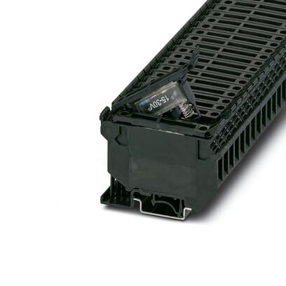 Phoenix Blocks - Phoenix Contact 3004126 24 Volt 6.3 Amp 26 to 10 AWG Black Polyamide Screw Connection Fuse Modular Terminal Block