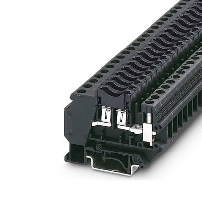 Phoenix Blocks - Phoenix Contact 3118203 250 Volt 30 Amp 26 to 8 AWG Black Polyamide Screw Connection Fuse Modular Terminal Block
