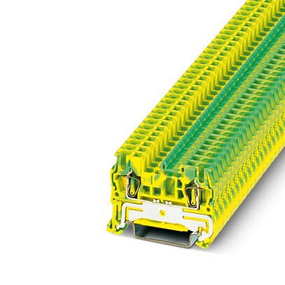 Phoenix Blocks - Phoenix Contact 3031238 8000 Volt 28 to 12 AWG Green/Yellow Polyamide Spring Cage Connection Ground Modular Terminal Block