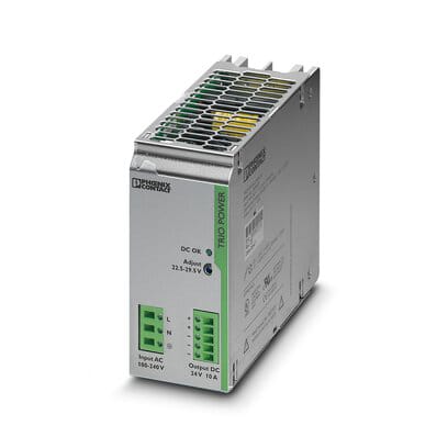 Phoenix Blocks - Phoenix Contact 2866323 100 to 240 VAC Input 24 VDC 10 Amp Output 240 W IP20 Din Rail Mount 1-Phase Power Supply Unit