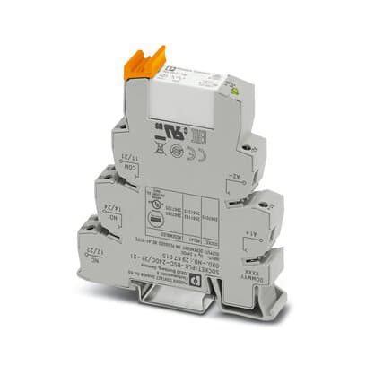 Phoenix Blocks - Phoenix Contact 2967060 24 VDC 18 mA 26 to 14 AWG DPDT Din Rail Mount Screw Connection PLC Interface Relay Module