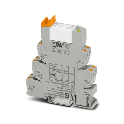 Phoenix Blocks - Phoenix Contact 2900330 24 VDC 18 mA 26 to 14 AWG DPDT Din Rail Mount Push-In Connection PLC Interface Relay Module