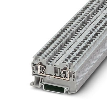 Phoenix Blocks - Phoenix Contact 3031364 800 Volt 32 Amp 28 to 10 AWG Gray Polyamide Spring Cage Connection Feed-Through Terminal Block