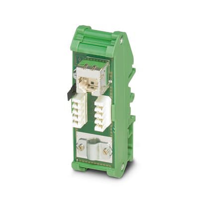 Phoenix Blocks - Phoenix Contact 2901645 29 x 53 x 90 mm Green PVC Housing Din Rail Mount Terminal Block Patch Panel