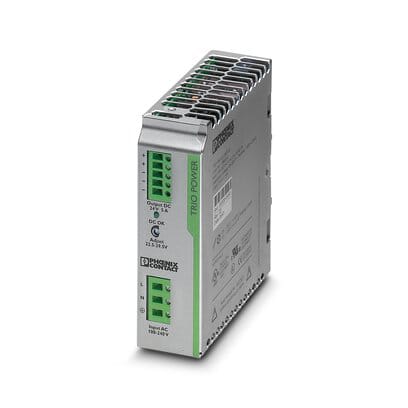 Phoenix Blocks - Phoenix Contact 2866310 100 to 240 VAC Input 24 VDC 5 Amp Output 120 W IP20 Din Rail Mount 1-Phase Power Supply Unit